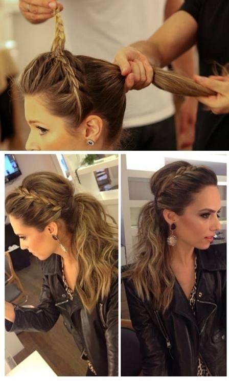 Stylish Ponytail Hairstyle with Side Braid