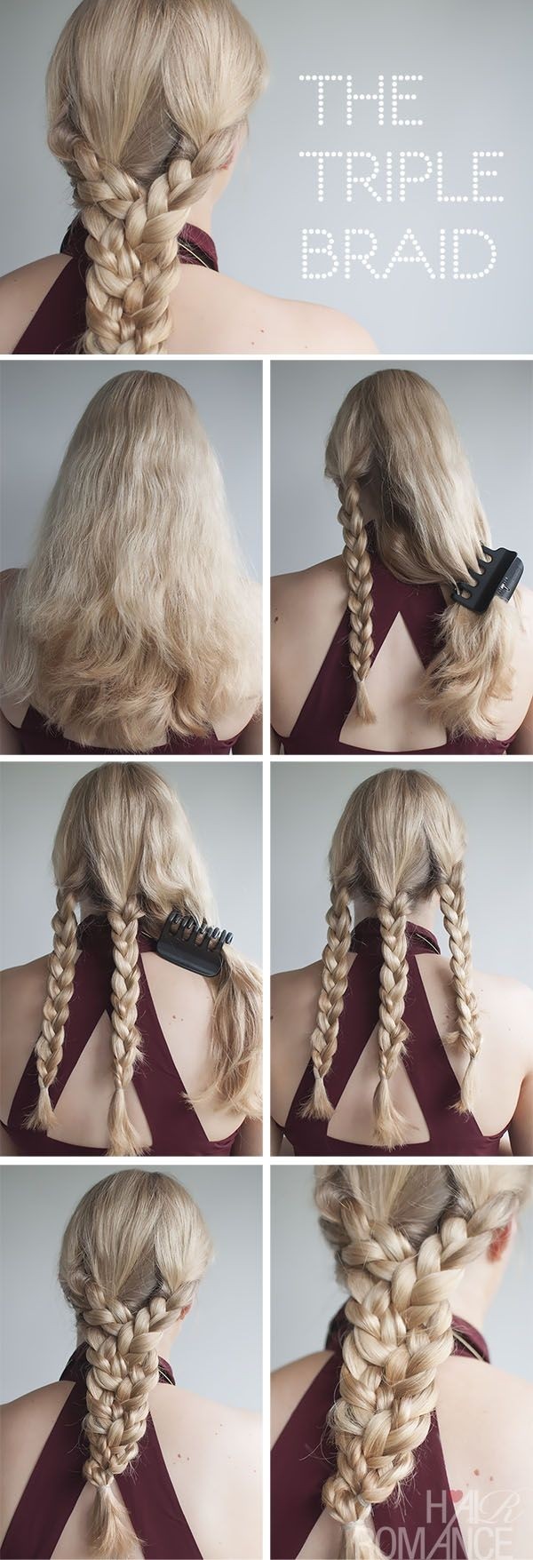 Triple Braided Hairstyle Tutorial for Summer