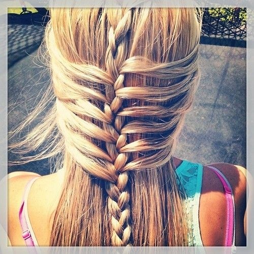 Waterfall Braided Hairstyle for Long Straight Hair