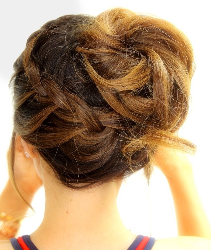 Asymmetrical Bun Hairstyle for Medium Hair