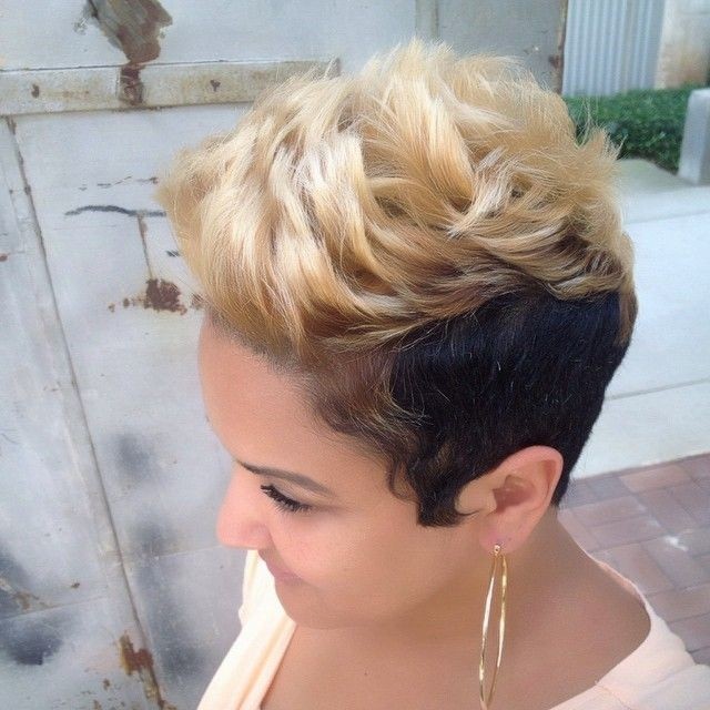 Black Blonde Fauxhawk Hairstyle for Short Hair