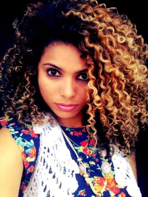 Black Blonde Hairstyle for Curly Hair