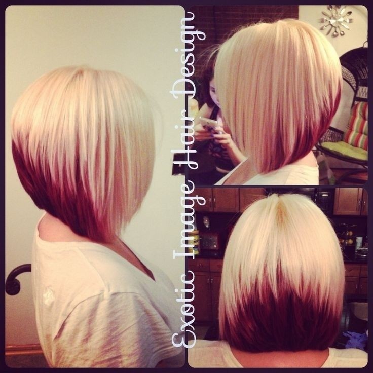 Colored Stacked Bob Hairstyle