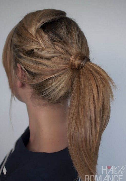Easy Ponytail Hairstyle with Braid