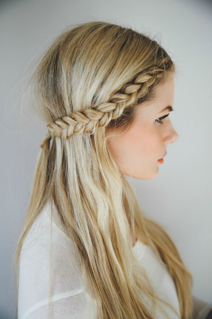 Half-up Hairstyle with Braided Headband