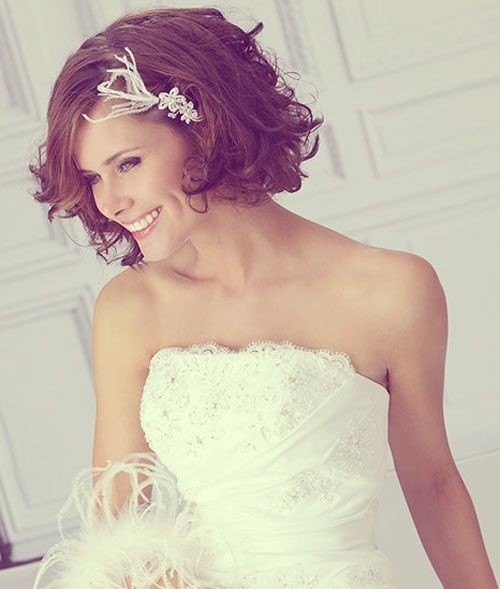 Messy Bridesmaid Hairstyle for Short Curly Hair