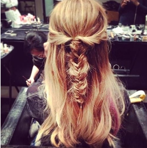 Messy Half Up Fishtail Hairstyle