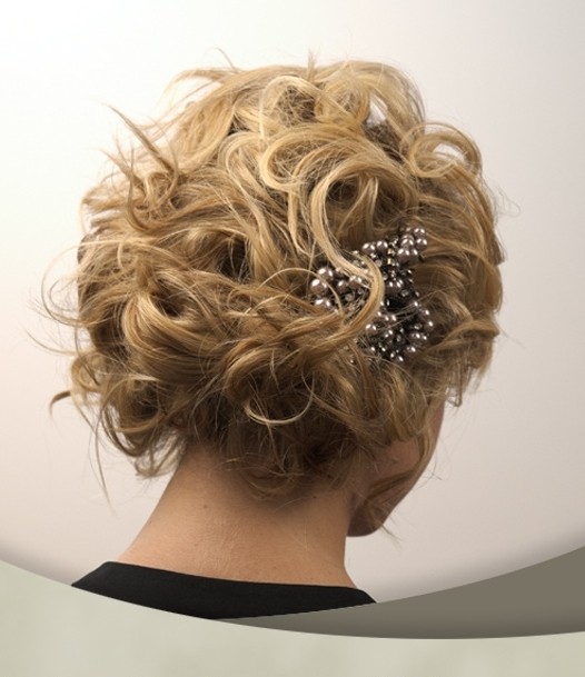 Messy Wedding Updo Hairstyle for Short Hair