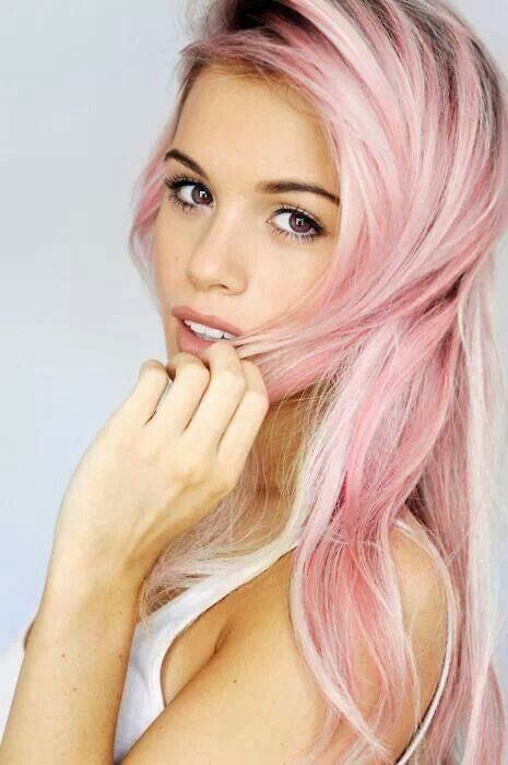 Pretty Pink Hairstyle for Rainbow Hair Color Idea