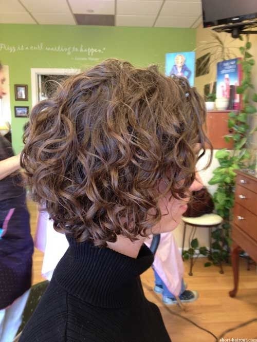 Short Curly Bob Hairstyle with Layers