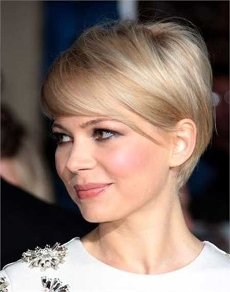 Short Haircut with Side Swept Bangs