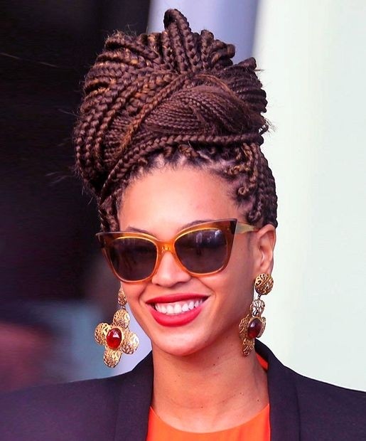 Stylish Box Braid Updo for African American Hairstyles