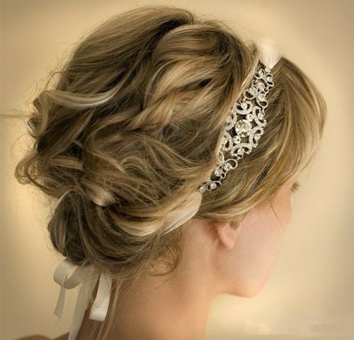 Wedding Updo Hairstyle for Short Wavy Hair