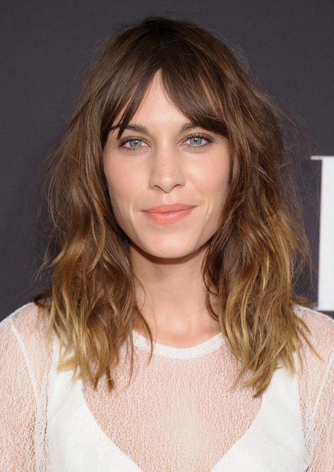 Alexa Chung Medium Wavy Haircut for Ombre Hair