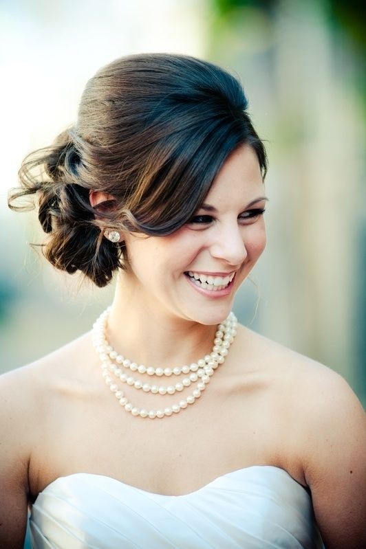 Beautiful Bridal Updo for Mid-length Hair