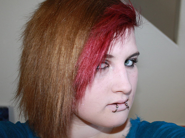 Edgy Red and Brown Short Hair