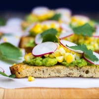 Grilled Corn Crostini with Avocado