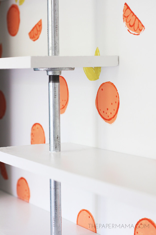 Hand Stamped Citrus Wall DIY