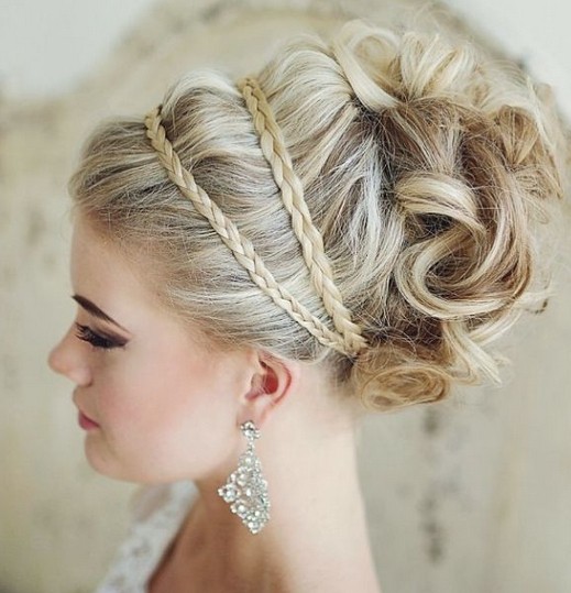 Top Bun Hairstyle with Braid