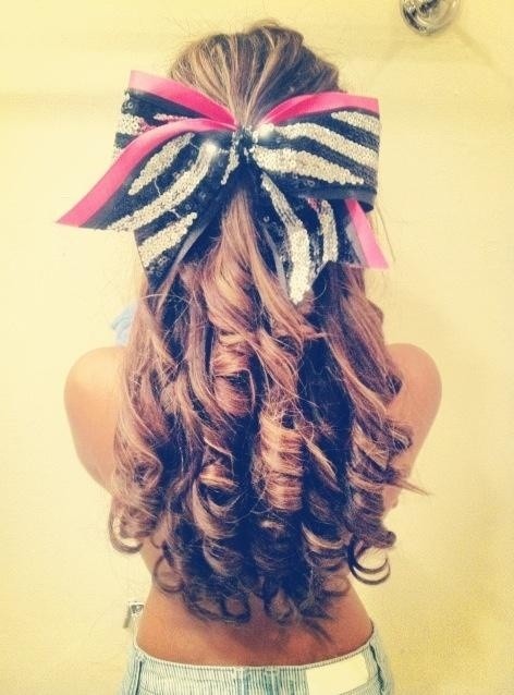 Long Curly Hairstyle with Bow