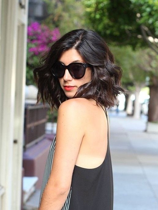 Long Wavy Bob Hairstyle for Brunette Hair