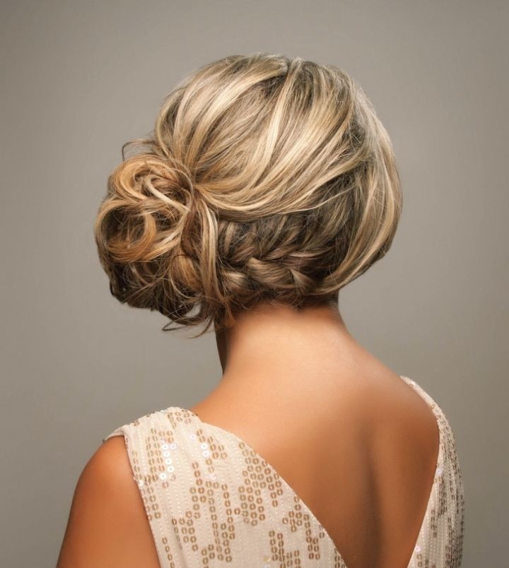 Messy Side Braided Updo for Wedding Hairstyles