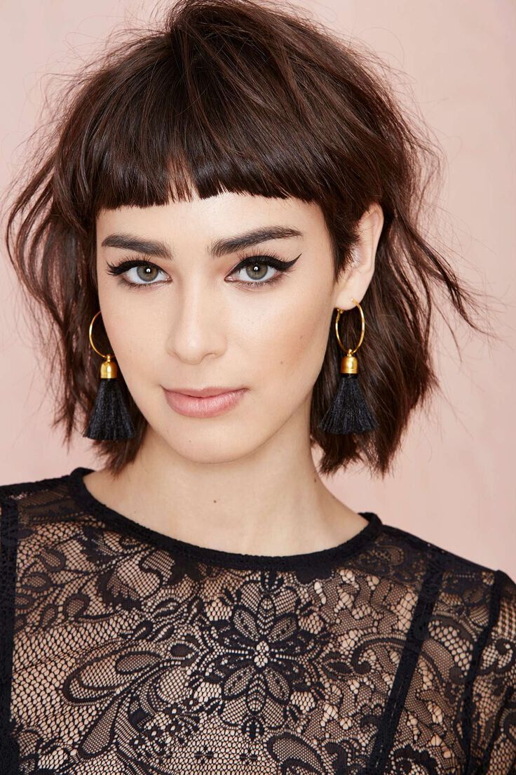 Short Shaggy Hairstyle with Bangs