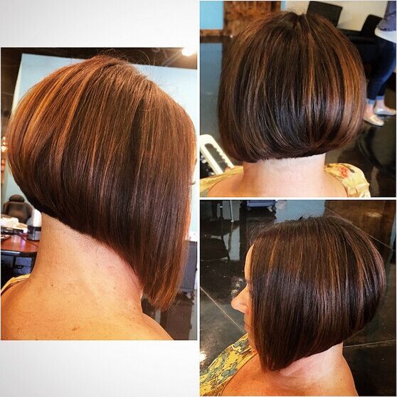 Simple Stacked Bob Hairstyle 