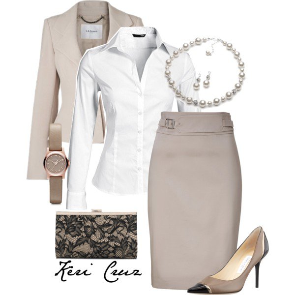 Beige Outfit and White Shirt