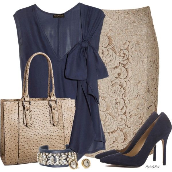 Blue and Beige Outfit Idea