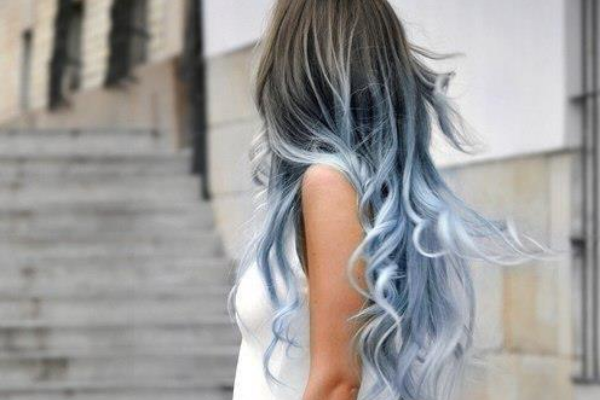 Blue and Black Wavy Hair