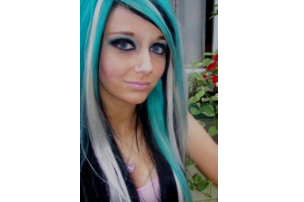 Blue and Grey Straight Hair