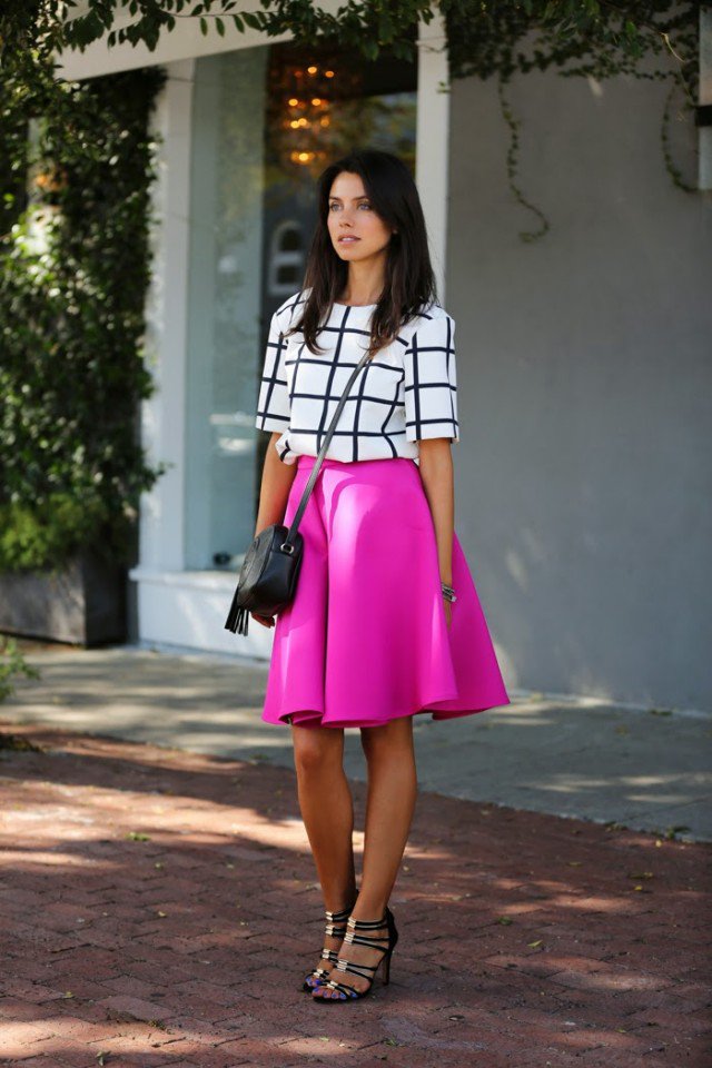 Checkered Print Top with Skirt