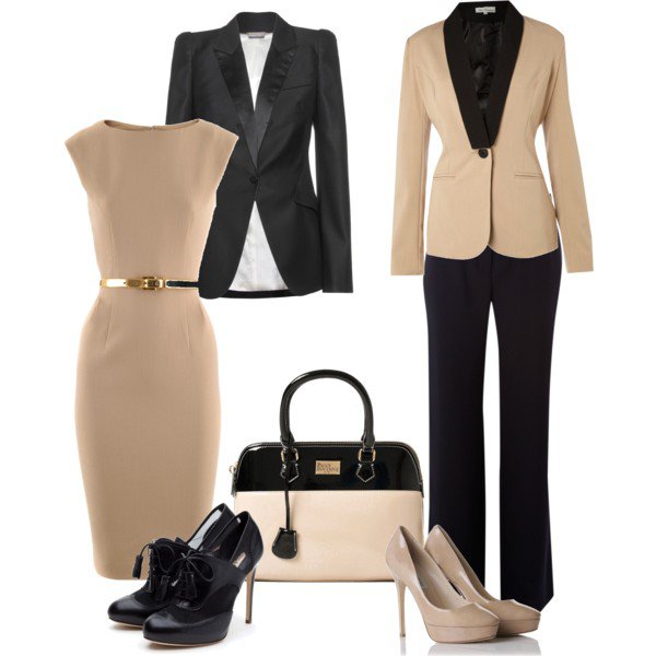 Classic Beige and Black Outfit Looks