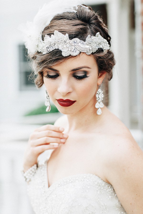 Deep Red Lips for Bridal Makeup Ideas