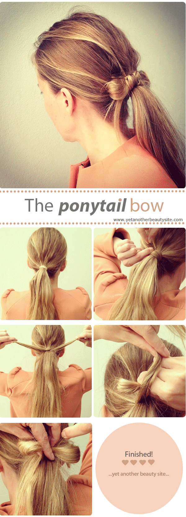 Easy Low Ponytail with Hair Bow
