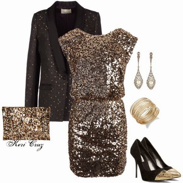 Gold Sequined Evening Dress