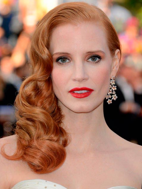 Jessica Chastain Long Curly Hairstyle
