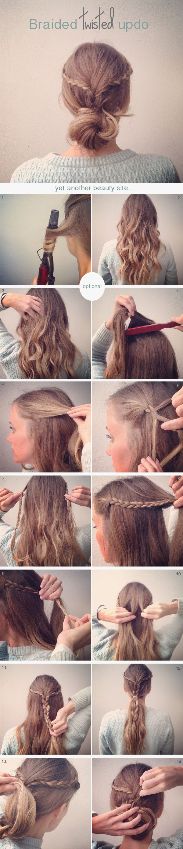 Loose Twisted Updo with Braid