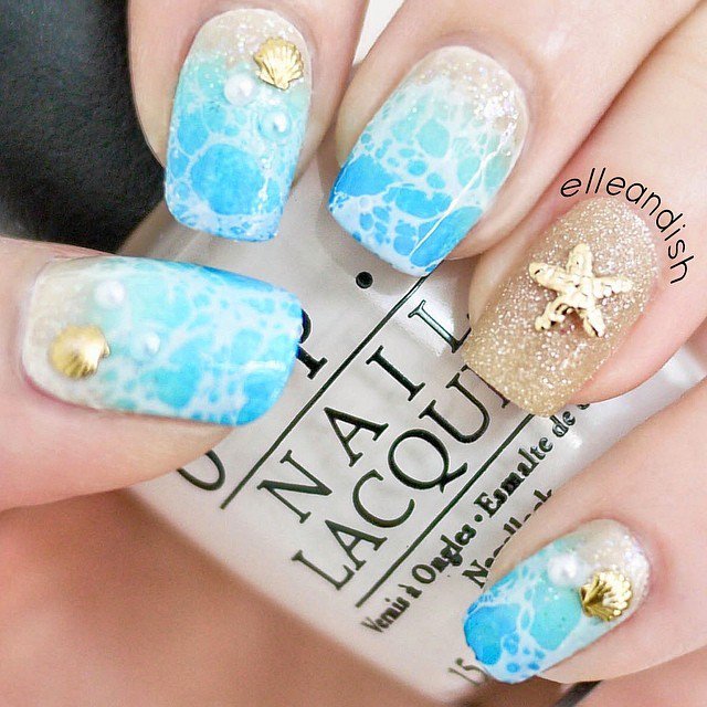 Ocean Inspired Nail Art Design