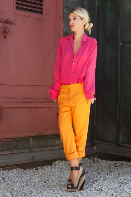Pink Shirt with Yellow Pants