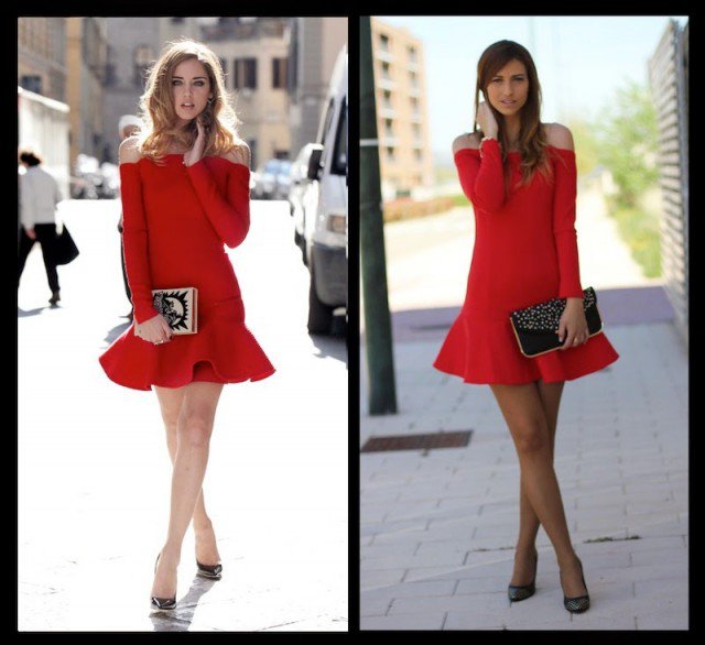 Red Off-the-Shoulder Dress