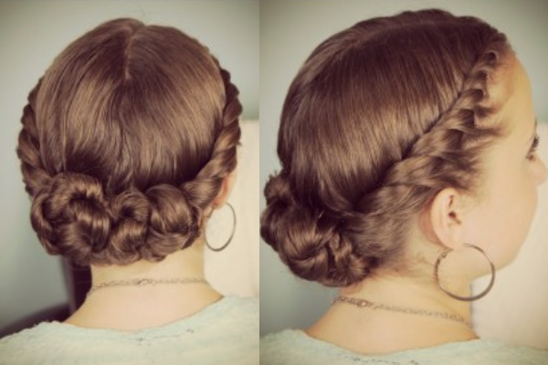 Side Twists Into Bun Hairstyle