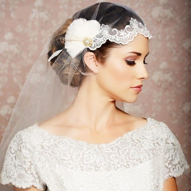 Wedding Hairstyle With Veils and Hairpieces