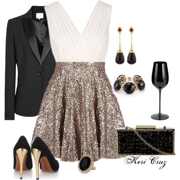 White and Gold Evening Dress