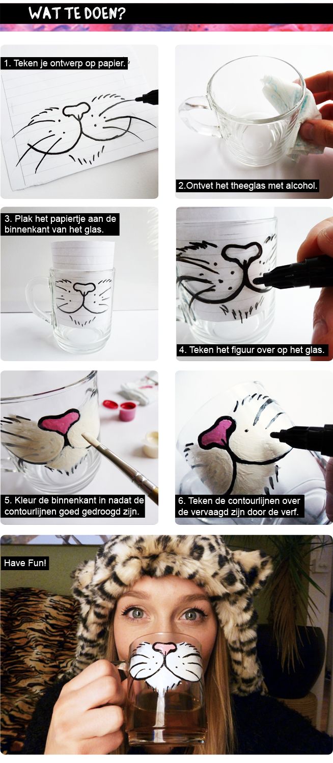 Cat Tea Glass