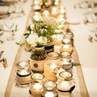 Table with Bottle Candles