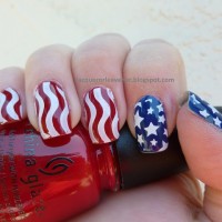 Americal Flag Inspired Nails