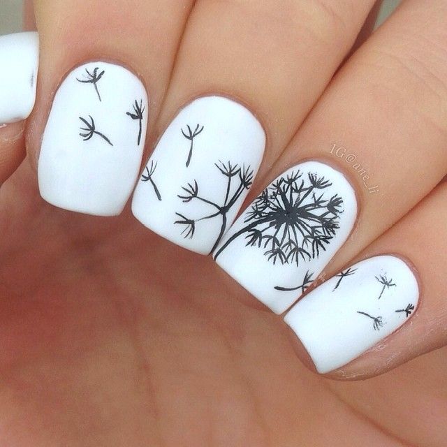 Black and White Nail Art Design