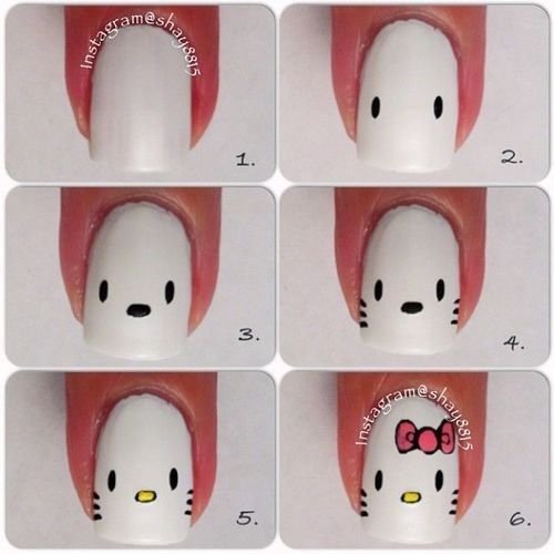 Cute Hello Kitty Nail Design Tutorial